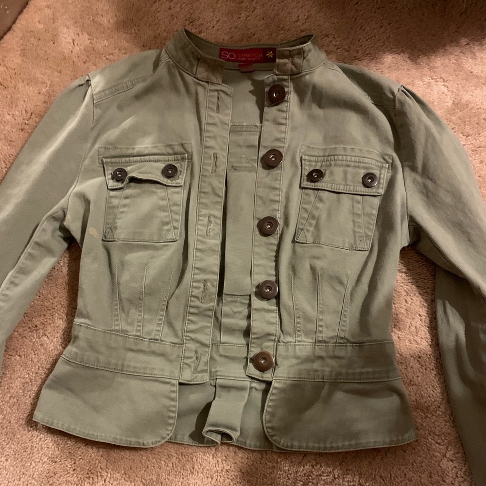 Green jean jacket